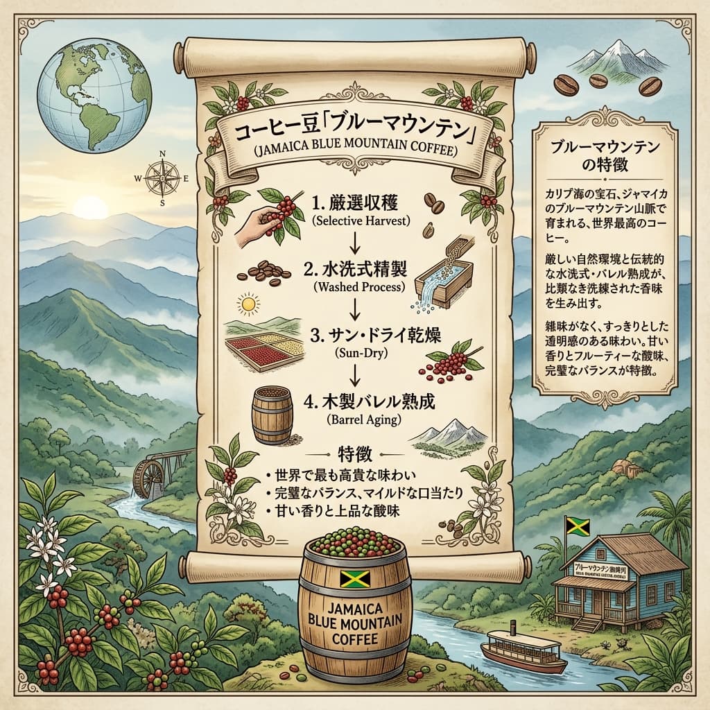 Jamaica Blue Mountain No.1（ジャマイカ ブルーマウンテン NO.1）100g【受注焙煎・自家焙煎コーヒー豆】【コーヒーの王者が持つ究極の調和】