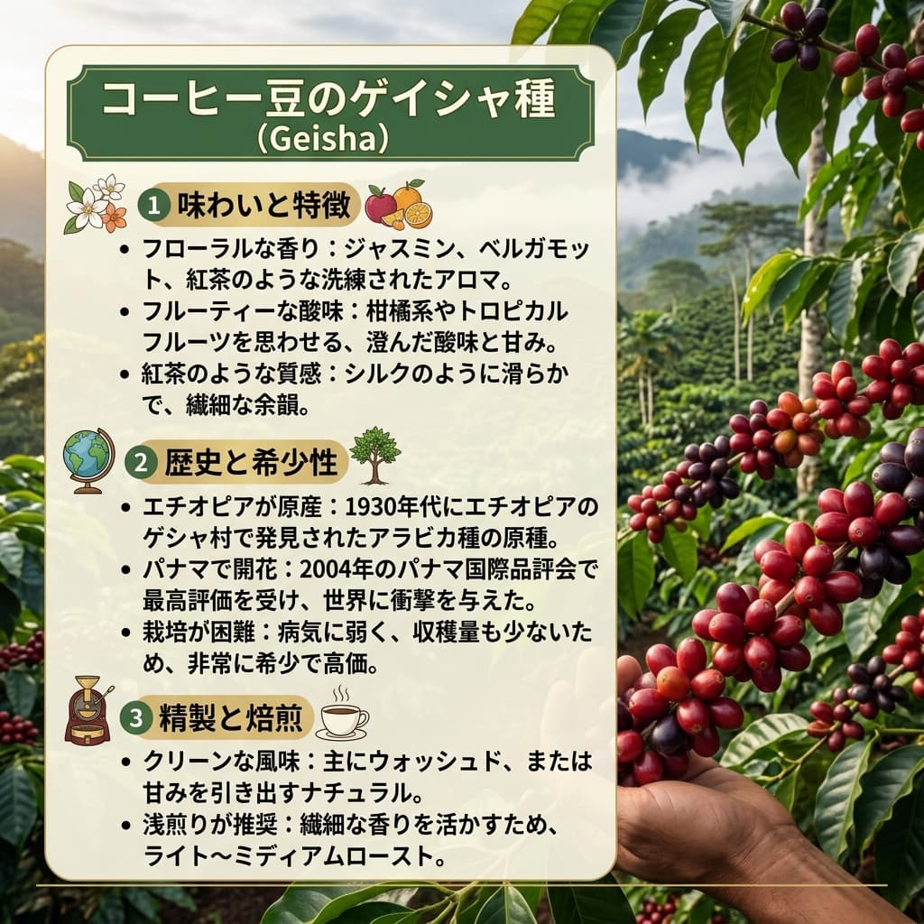 Panama Boquete El Palomar Farm Geisha Natural SHB（パナマ ボケテ エル パロマール農園 ゲイシャ ナチュラル SHB）100g【受注焙煎・自家焙煎コーヒー豆】【繊細なジャスミンの香りと甘く力強いフルーツフレーバー】 (コピー)