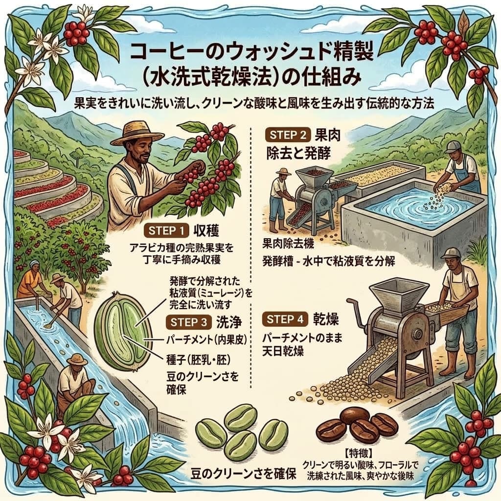 ウォッシュド精製