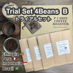 P CABIN トライアルセット4種豆 B（各50g 合計200g）【受注焙煎・自家焙煎コーヒー豆】（お試しセット・味比べ）