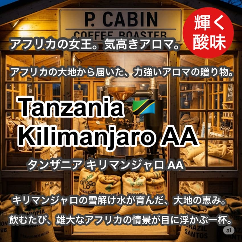 Tanzania Kilimanjaro AA（タンザニア キリマンジャロ AA）100g【受注焙煎・自家焙煎コーヒー豆】【力強さと華やかさ】
