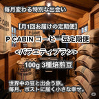 P CABIN コーヒー豆定期便＜バラエティ＞（100g×3種豆）【受注焙煎・自家焙煎コーヒー豆】（お試し・味比べ・サブスク）