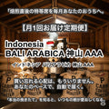 ＜定期便・送料無料＞Indonesia BALI ARABICA 神山 AAA（インドネシア バリアラビカ 神山 AAA）200g【受注焙煎・自家焙煎コーヒー豆】【酸味を抑えた力強いコク】